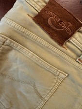Jacob Cohen Pantalone in caldo cotone W 36, color verde oliva chiaro