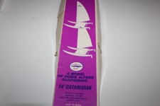 Kit modellino catamarano 14" Hobie Cat Dumas barca surfriding vintage non costruito