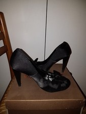 Tacchi alti 7cm circa neri eleganti con fiocco numero 38