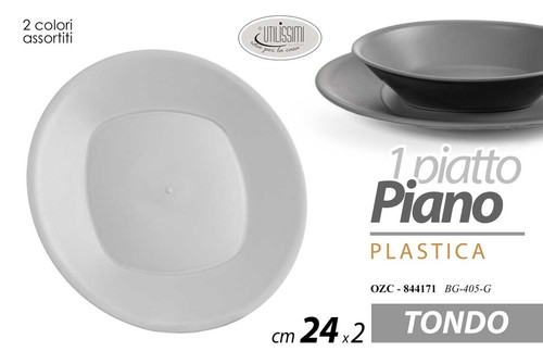 Piatto piano tondo - tondo, plastica