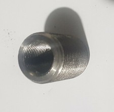 BOCCOLA FILETTATA IN ACCIAIO INOX H:30mm Dint.12mm Dest:19mm