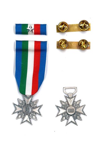 Medaglia nastrino argento - medaglia, e/o