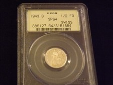 1943 1/2 franco SVIZZERO PCGS