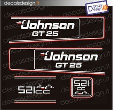 Adesivi motore marino fuoribordo Johnson 25 cv gt 521 gommone barca