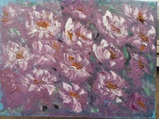 Quadro moderno Apple flowers olio su tela dim 30x40cm dipinto a mano Nuovo