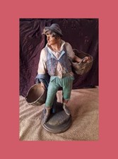 Giovane con ceste (65 cm) terracotta policroma