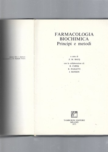 Farmacologia biochimica - farmacologia,