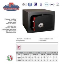 CASSAFORTE MTK/2 21X27X20 HxLxP CHIAVE A DOPPIA MAPPA TECHNOMAX MTK