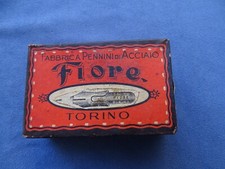PENNA-PENNINI-SCATOLA PENNINI ACCIAIO "FIORE" TORINO-UNA GROSSA-ANNI '30