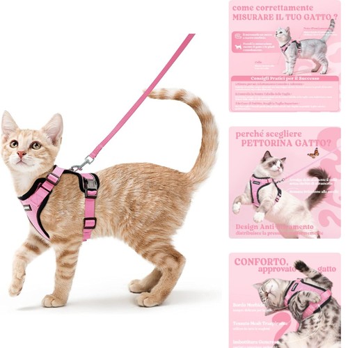 Pettorina gatto antifuga rosa - antifuga,