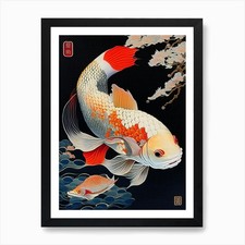Asagi Koi Fish Ukiyo E Style