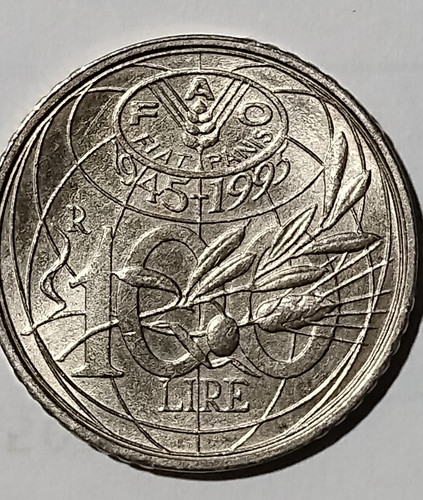 Moneta 100 lire fao - lire, piccola