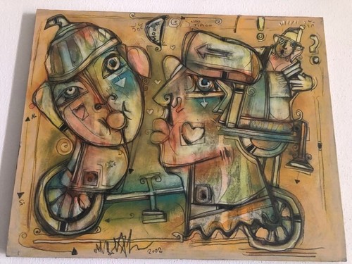 Dipinto moderno astratto - , su