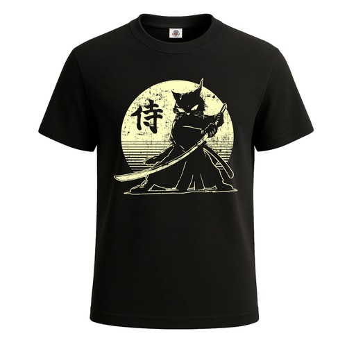 Maglietta samurai ninja gatto - maglietta,