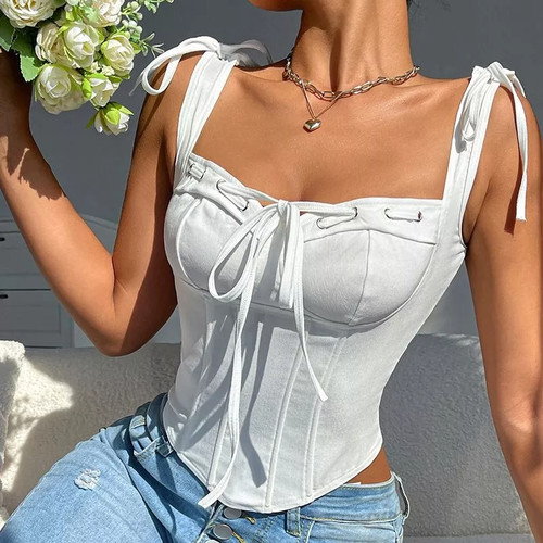Top donna corsetto bianco - donna,