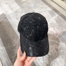 NUOVO cappello Fendi Zucca FF stampa tela monogramma baseball camionista nero taglia M