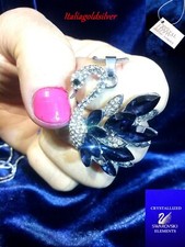 Collana Donna SWAROVSKI ELEMENTS ORIGINALI Argento 925 rodiato Cigno Gioielli