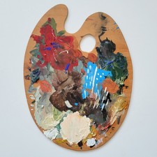Tavolozza artista legno ovale