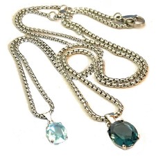 Collana da donna Swarovski con ciondolo acquamarina in argento 925  acciaio inox