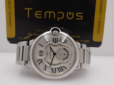 OROLOGIO CARTIER PALLONCINO BLU BIG DATE GMT 3194 ACCIAIO CON BRACCIALE ANNI 2000