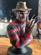 HAND PAINTED HORROR ICON  NIGHTMARE ON ELM STREET FREDDY KRUEGER FAN ART BUST