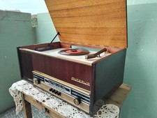 Radio Antica MINERVA GIRADISCHI Legno MOGANO Tutto FUNZIONANTE ! Valvole Vintage
