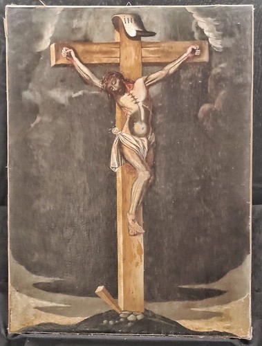 Antico dipinto religioso - ., olio