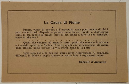 Gabriele annunzio causa - d’annunzio, la