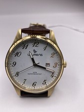 OROLOGIO LAURENS  UOMO QUARZO ORO CINTURINO MARRONE NUOVO SCATOLA GARANZIA