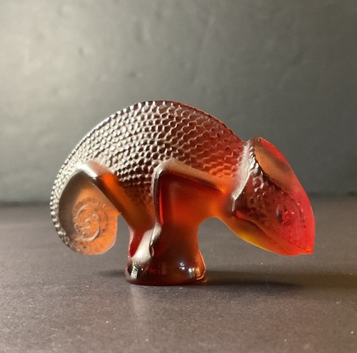 Lalique amber chameleon of - amber, 1