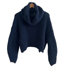 Maglione crop a costine grosso