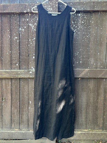 1990s vintage black linen