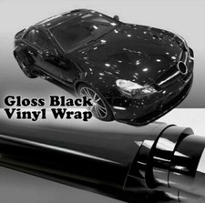 Pellicola Lucida Adesiva Nera Nero 30x152Cm Wrapping Auto Moto Ecc Vinyl Black