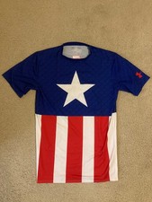 Under Armour Alter Ego Captain America Heatgear Camicia a Compressione Uomo Large
