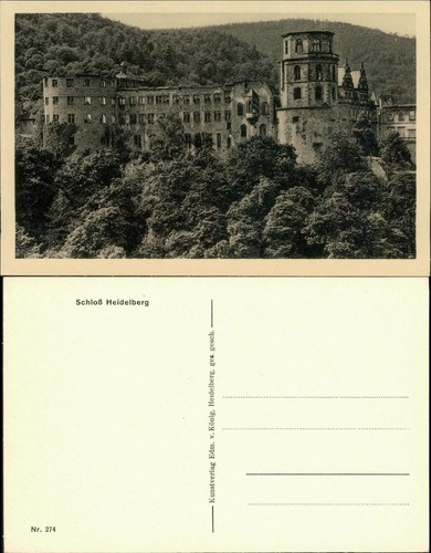 Cartolina heidelberg castello - heidelberg,