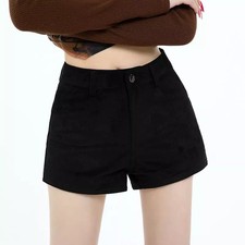 Shorts Neri Effetto Pelle Con