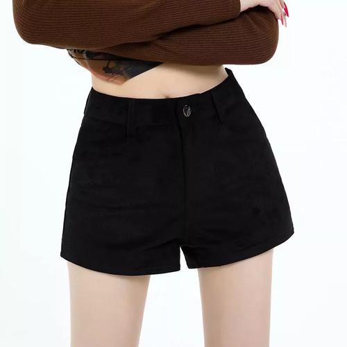 Shorts neri effetto pelle - shorts,