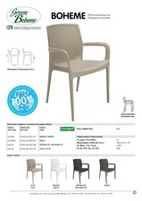 Poltrona Boheme GrandSoleil rattan bar ristorante giardino impilabile esterno 