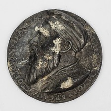 Antica Placca Medaglia Bronzo Francesco da Sangallo Autoritratto Secolo XVIIXIX