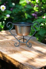 Cestello Portafiori In Rame E Base In Ferro