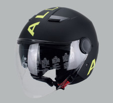 Casco nero con - doppia, visiera