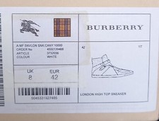 burberry london high top sneaker bianca panna mai usata 42