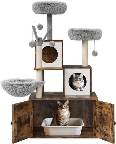 Katzentoilette mit turm für - katzentoilette,
