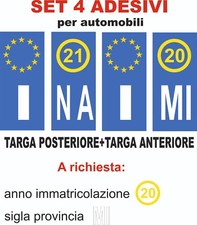 adesivi targhe auto moto italia europa vinile personalizzabile 4 pezzi