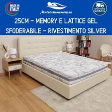 Materasso Memory e Lattice DUOS alto 25 cm rivestimento sfoderabile Aloe Arge...