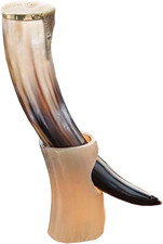 Tazza Con Corno Di Bue Vichingo, Stile Antico, Con Supporto, per Birra, Vino, Id
