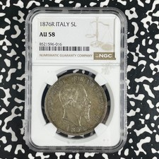 1876-R Italia Lotto 5 Lire NGC