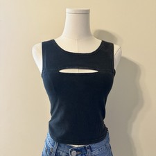 Canotta donna John Galt Brandy Melville ritagliata taglia unica nera 