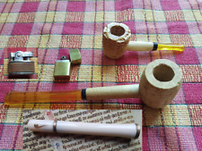 RARO TABACCO VINTAGE: N.2 MISS.MEERSCHAUM Corn Cob Pipe + N.2 accendini + strumento pipa