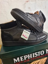 Rrp £200. Scarpe da ginnastica alte uomo Mephisto Heliot in pelle nere. UK 8